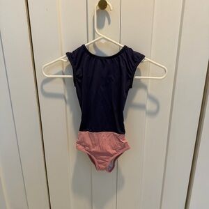 Navy and Pink girls swimsuit from Maisonette